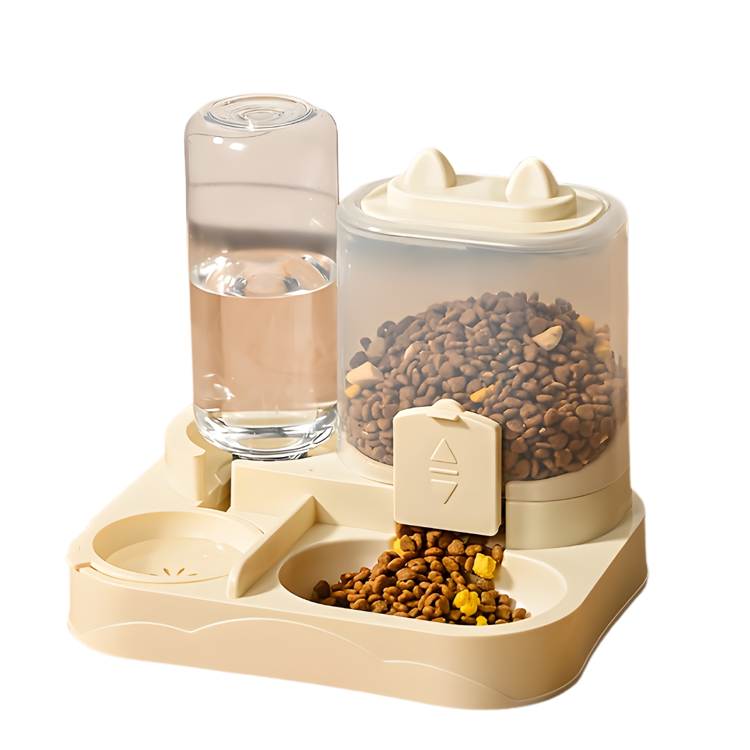 Cat Feeder & Waterer Dispenser Set