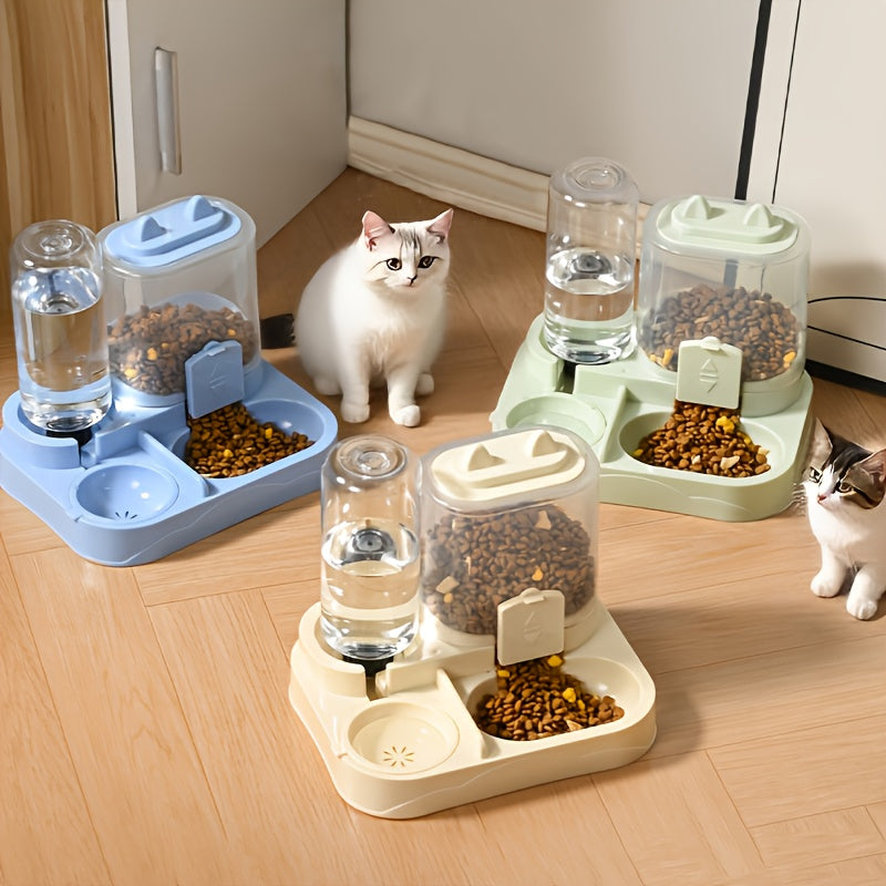 Cat Feeder & Waterer Dispenser Set