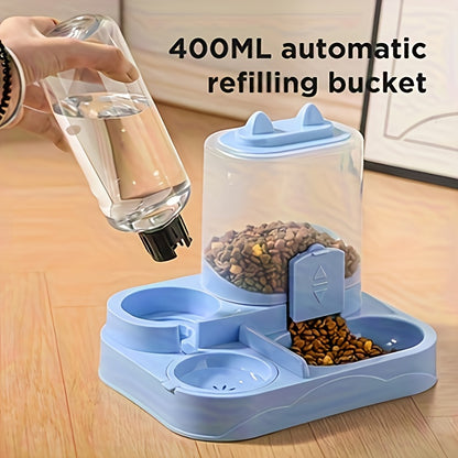 Cat Feeder & Waterer Dispenser Set