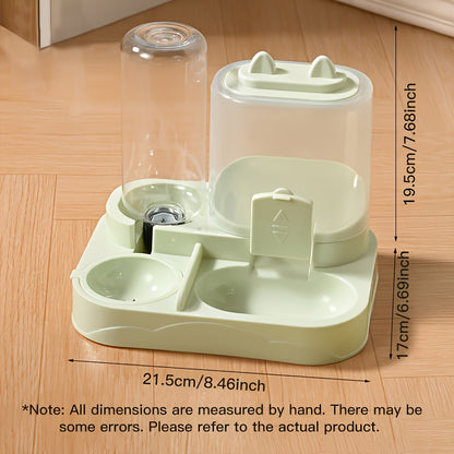 Cat Feeder & Waterer Dispenser Set